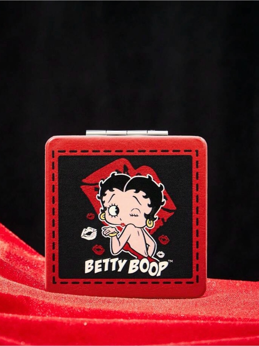 Betty Boop Red & Black Square Compact Mirror